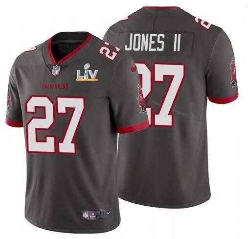 Nike Men & Women & Youth Buccaneers 27 Ronald Jones II Gray 2021 Super Bowl LV Vapor Untouchable Limited Jersey,We sell and wholesale Nike Men & Women & Youth Buccaneers 27 Ronald Jones II Gray 2021 Super Bowl LV Vapor Untouchable Limited Jersey on line form chian!